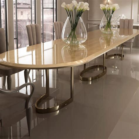 5m Large Designer Gold Oval Dining Table at Juliettes Interiors. in 2020 | Oval table dining ...