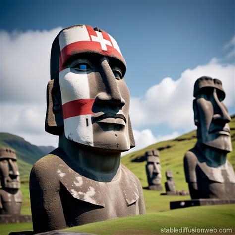 Moai Statue with Switzerland Flag Colors | Stable Diffusion Online