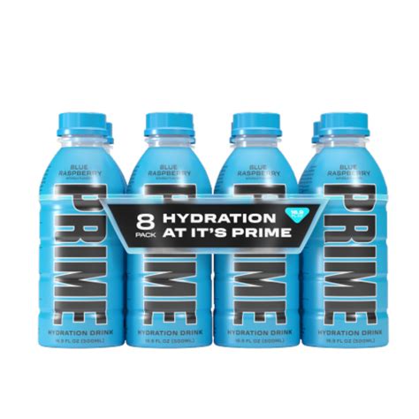 Prime Hydration Blue Raspberry Sports Drink, 8 pk / 16.9 fl oz - Ralphs