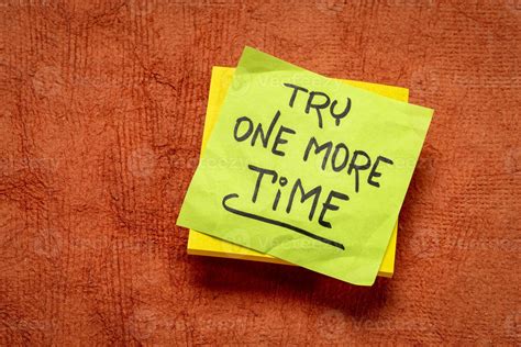 try one more time - motivational note 15992055 Stock Photo at Vecteezy