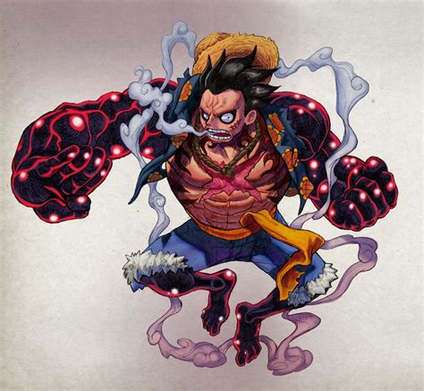 Luffy Gear 4th | Luffy gear 4, One piece drawing, One piece manga