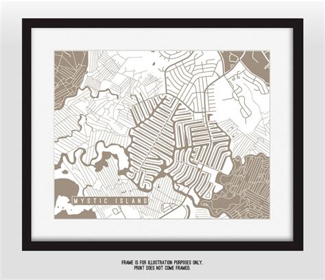 Mystic Island, NJ Map Art Print Your Choice of Size & Color - Etsy