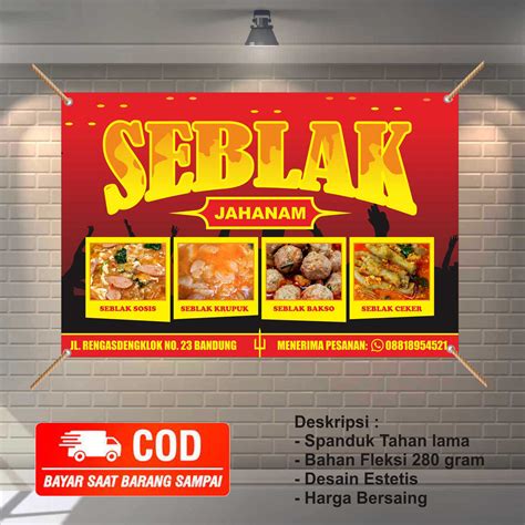 banner spanduk seblak ukuran 2x1m | Lazada Indonesia