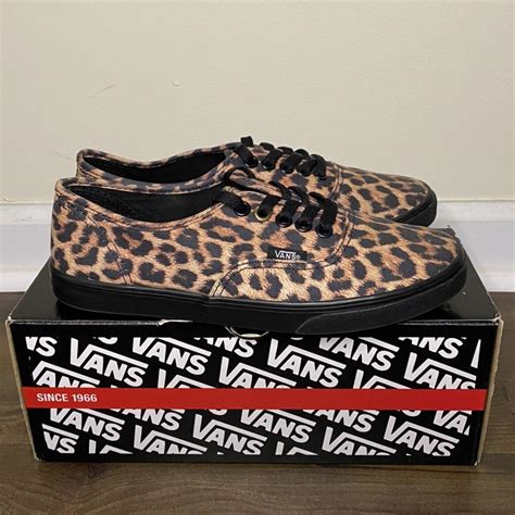 VANS Classic Leopard Print Skateboard Shoes Size:... - Depop