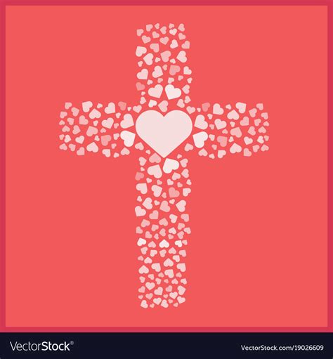 Jesus true love cross heart love Royalty Free Vector Image