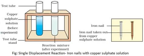 To perform the reaction of Iron nails kept in copper sulphate solution and classify it - Lab Work