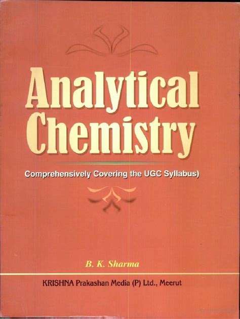 Analytical Chemistry by b k Sharma Chemistry Book Pdf, Chemical ...