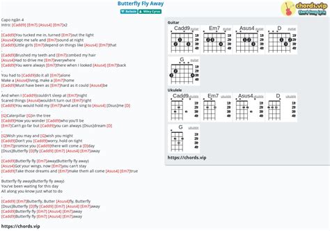 Chord: Butterfly Fly Away - tab, song lyric, sheet, guitar, ukulele | chords.vip