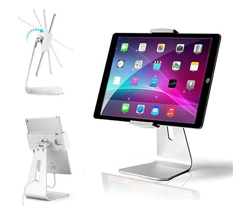 AboveTEK Desktop Tablet Stand, Aluminum iPad Stand Holder, Kiosk POS Stand for 7-13 inch iPad ...