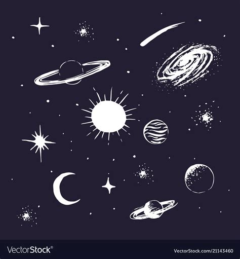 Universe elements Royalty Free Vector Image - VectorStock