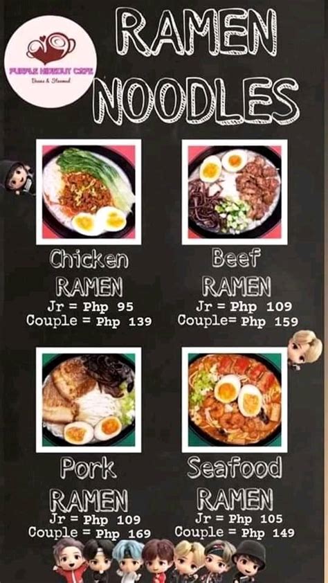 Menu at Purple Hideout Cafe, Quezon City