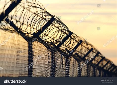 Barbed Wire Steel Wall Against Immigations Stock Photo 576018154 - Shutterstock