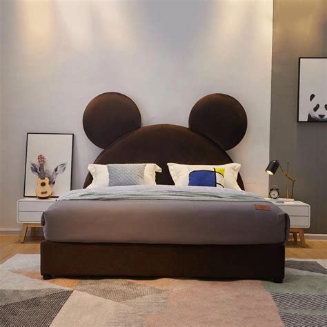 Mickey Mouse double wood storage bed room furniture kids bed with price | YEXUAN FURNITURE