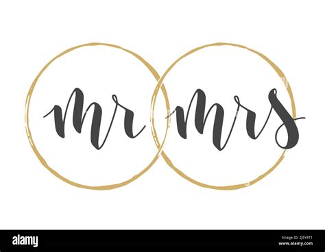 Vector illustration. Handwritten Lettering of Mr and Mrs. Template for Banner, Greeting Card ...