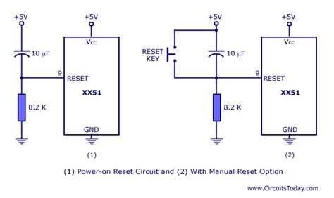 microcontroller - Connecting the RESET pin of AT8051 - Electrical ...