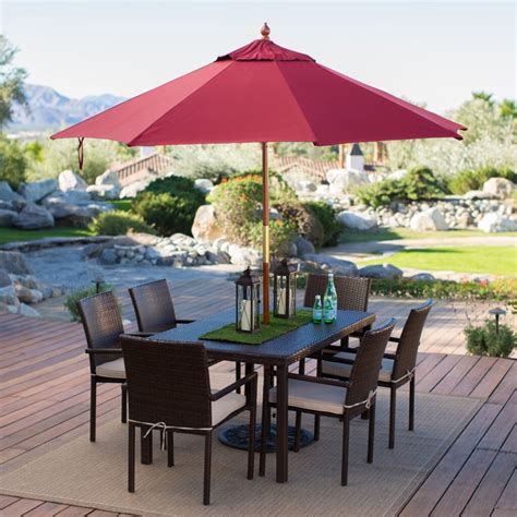 belham-living-9-ft-wood-commercial-grade-sunbrella-market-umbrella ...