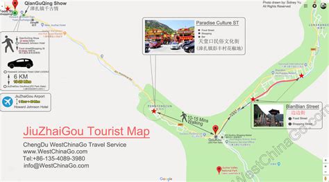 JiuZhaiGou Tourist Map - China ChengDu Tours, Chengdu Panda Volunteer Program