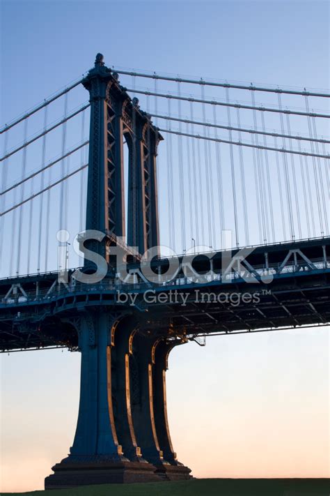 Sunrise On The Manhattan Bridge Tower Stock Photo | Royalty-Free ...