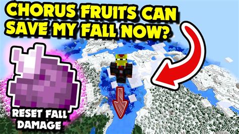 Chorus Fruits FIXED! Chorus Fruits Can Save My Fall Here in Minecraft 1.20.2?! Reset Fall Damage ...