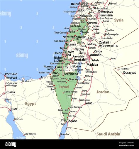 Israel Border Wall Map - photos and vectors