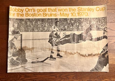 Vintage 1970 Bobby Orr Flying Goal Poster Boston Bruins Stanley Cup Champions 1970 #15134 ...