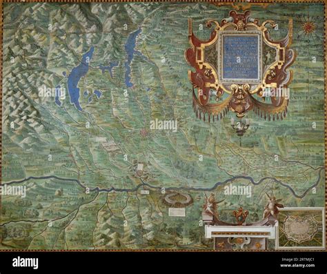 Antique world maps HQ – Map of the Duchy of Milan 1581 Stock Photo - Alamy