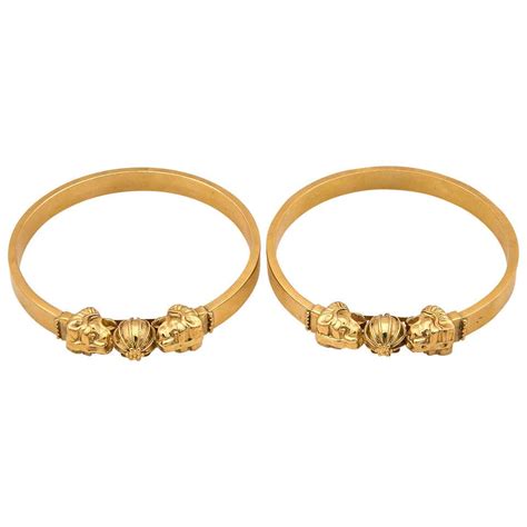 Pair of Antique Gold Bangles at 1stDibs