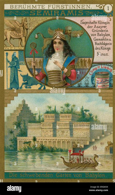 Semiramis. Caption reads: Legendary Queen of Assyria foundress of Stock Photo, Royalty Free ...