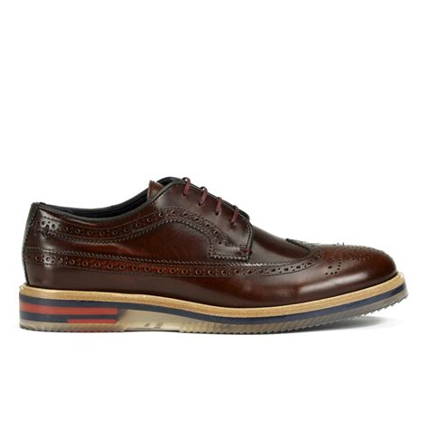 Ted Baker Men's Brundll High Shine Leather Brogue Shoes - Brown - FREE ...