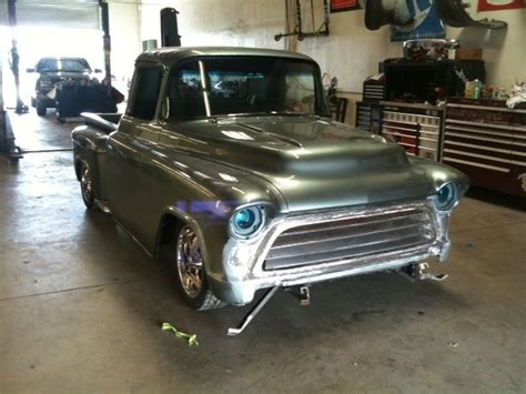 calkins customs: 1957 chevy truck custom floating grill