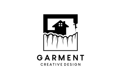 Garment logo design letter g with the concept of a cloth icon combined with a house icon and a ...