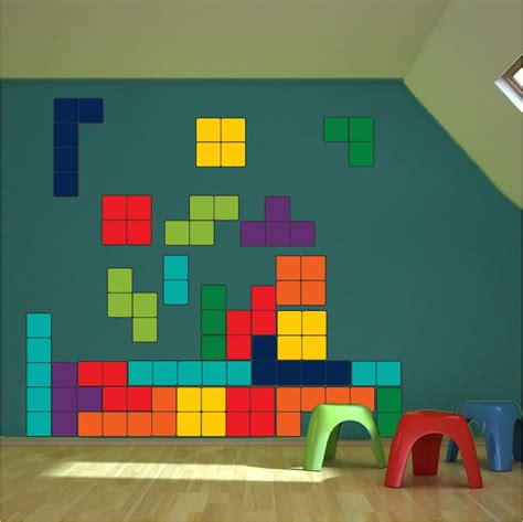 Classic Tetris Wall Decal - Video Game Decal Murals - Primedecals | Wall mural decals, Mural ...