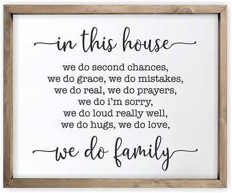 In This House We Do Family Framed Rustic Framed Wood Farmhouse Wall ...