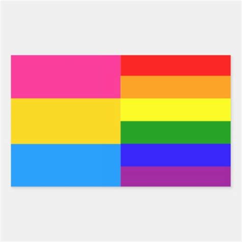 Pansexual/rainbow pride flags sticker | Zazzle