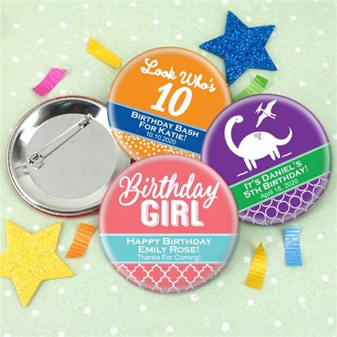 Kids Birthday Personalized Buttons (2.25")-DD-1525150 - Famous Favors