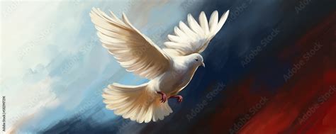 dove bird is a symbol of peace and purity, no war, art illustration painted, art illustration ...