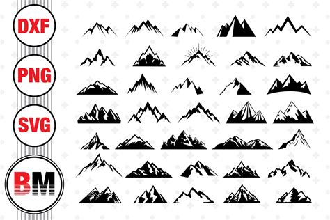 Mountain Silhouette SVG, PNG, DXF Files By Bmdesign | TheHungryJPEG