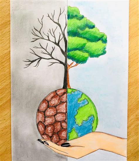 How to Draw World Environment Day Poster | Save Nature Drawing Easy - YouTube | Art drawings for ...