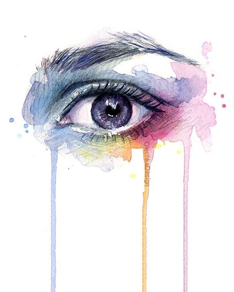 Beautiful Eye Dripping Rainbow Watercolor Art Print Surreal - Etsy