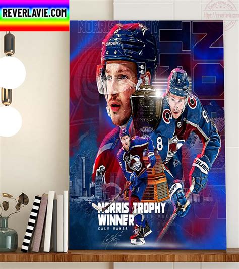 NHL Colorado Avalanche Cale Makar Norris Trophy Winner Home Decor ...