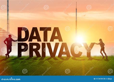 The Data Privacy Concept in Modern it Technology Stock Photo - Image of ...