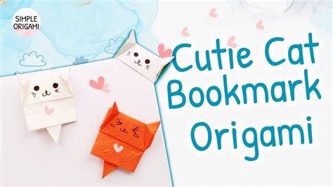 Origami Bookmark Cat - Simple Origami - YouTube