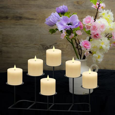 smtyle 3x3 inch Pillar Flameless Candles for Christmas Decor Flickerin ...