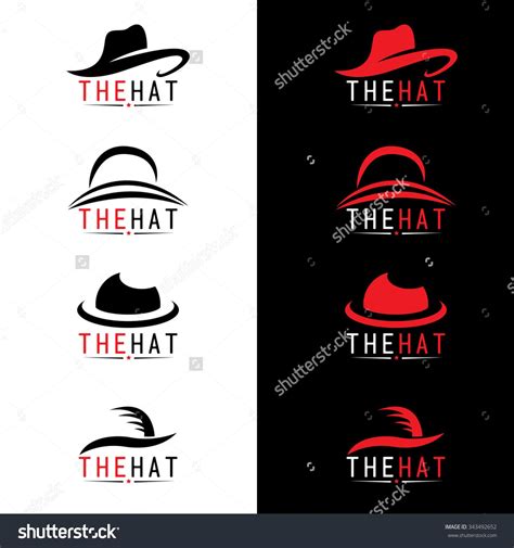 Black and red hat logo vector set design | Design de logotipo, Vetores ...