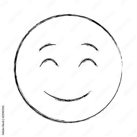 smiley face happy closed eyes emoji hand drawing design Stock Vector | Adobe Stock