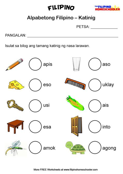 Stunning Patinig At Katinig Worksheets Monday Through Friday Schedule Template