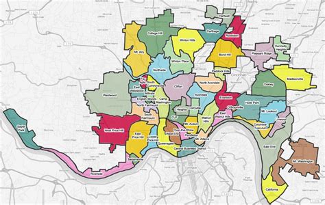 List Of Cincinnati Neighborhoods - Wikipedia - Printable Cincinnati Map - Printable Maps