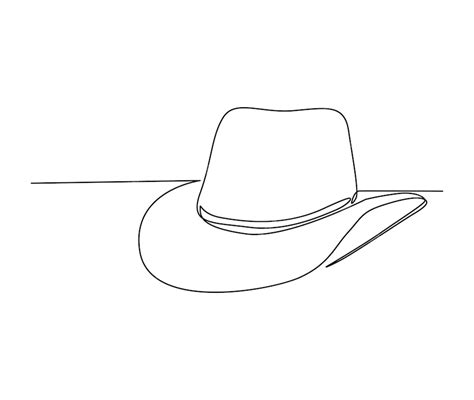 Premium Vector | Continuous one line drawing of cowboy hat Simple cowboy hat line art vector ...