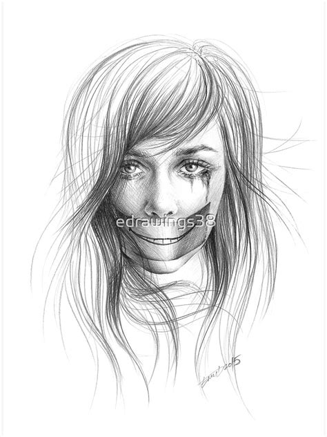 "Keep smiling Girl crying Fake smile Dark art Drawing" Canvas Print for Sale by edrawings38 ...