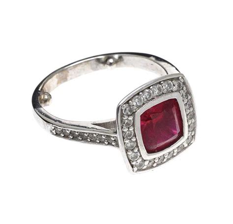 STERLING SILVER SYNTHETIC RUBY RING